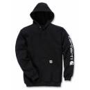 Carhartt Midweight Sleeve Logo Hooded Sweatshirt - black...