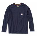 Carhartt Force Cotton Long Sleeve T-Shirt - navy - S