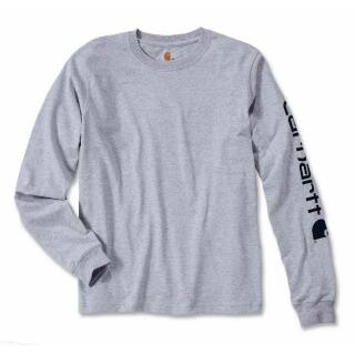 Carhartt Logo Long Sleeve T-Shirt - heather grey - M