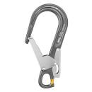 Petzl MGO Open 60 Hook Clamp - One-Handed Aluminum Carabiner gated connection point - grey