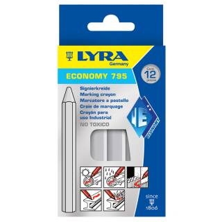 Lyra Economy 795 Signierkreide 110 mm x 11 mm - weiss 12 Stck