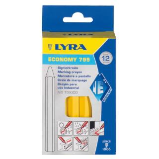 Lyra Economy 795 Marking crayon 110 mm x 11 mm - yellow 12 pcs