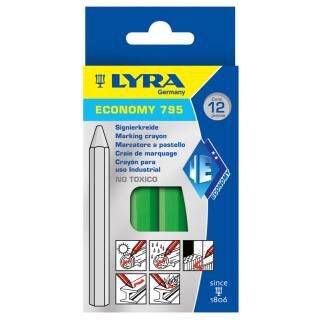 Lyra Economy 795 Signierkreide 110 mm x 11 mm - grün 12 Stck