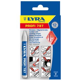 Lyra Lumber & marking chalk 120 mm x 12 mm - white 12 pcs