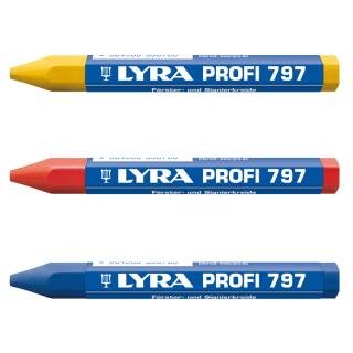 Lyra Profi 797 Förster- und Signierkreide 120 mm x 12 mm - Farbmix 3 Stck