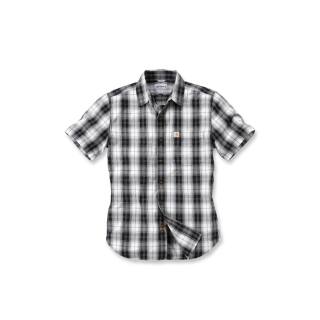Carhartt Slim Fit Plaid Short Sleeve Shirt - black - S
