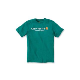 Carhartt Core Logo Short Sleeve T-Shirt - alpin green heather - XS