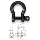 Safetex Shackle Blackline drop forged with screw collar pin - black