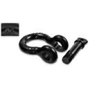 Safetex Shackle Blackline drop forged with screw collar pin abrasion resistant - black - WLL 0,33 t