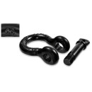 Safetex Shackle Blackline drop forged with screw collar pin abrasion resistant - black - WLL 0,50 t