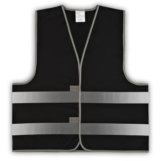 Roadie safety vest with reflective stripes & velcro black M/L