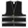 Roadie safety vest with reflective stripes & velcro black M/L
