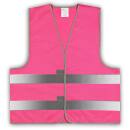 Roadie safety vest with reflective stripes & velcro pink/magenta M/L