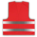 Roadie safety vest with reflective stripes & velcro red M/L
