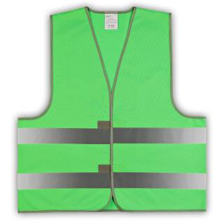 Roadie safety vest with reflective stripes & velcro green M/L