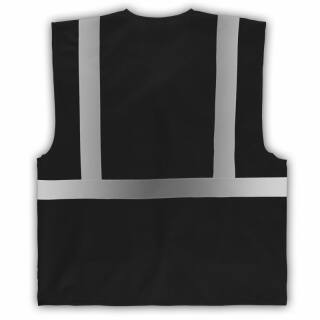 Roadie Warnweste mit Taschen und Reißverschluss - schwarz - M