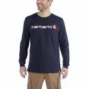 Carhartt Long Sleeve Emea Workwear Signature Graphic T-Shirt - Core Logo - navy - S