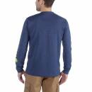 Carhartt Logo Long Sleeve T-Shirt - dark cobalt blue heather - M