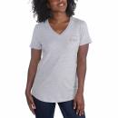 Carhartt Women Lockhart Graphic V-Neck T-Shirt - Ltd Edition - heather grey - S