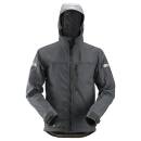 Snickers AllroundWork Softshell work jacket with hood - steel grey-black - M