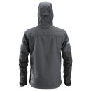 Snickers AllroundWork Softshell work jacket with hood - steel grey-black - M