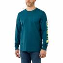 Carhartt Logo Long Sleeve T-Shirt - night blue heather - M