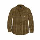 Carhartt Midweight Flannel L/S Plaid Shirt - oak brown - M